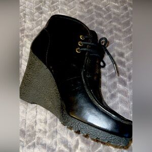 Michael Kors black leather booties . Size 10 used excellent condition.